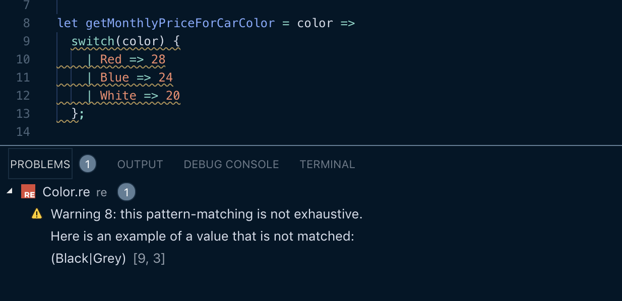 Error: Non exhaustive switch statement